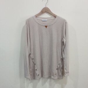Harhay Beige Knit Shirt With Elbow Patches, Size L